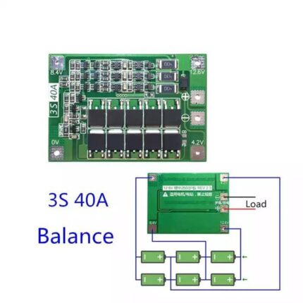 دائره شحن بطاريه ليثيوم  balance 3S/40A bms