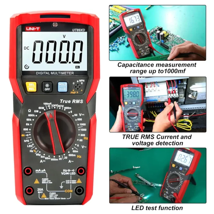 ⁦UT89XD Digital Multimeter افوميتر قياس كهرباء -مقومات -مكثفات - ليد متعدد رقمي⁩ - الصورة ⁦2⁩