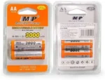 ⁦باكيت2 بطاريه AA_3000mA_mp قابله لاعاده الشحن 1.2V⁩ - الصورة ⁦2⁩