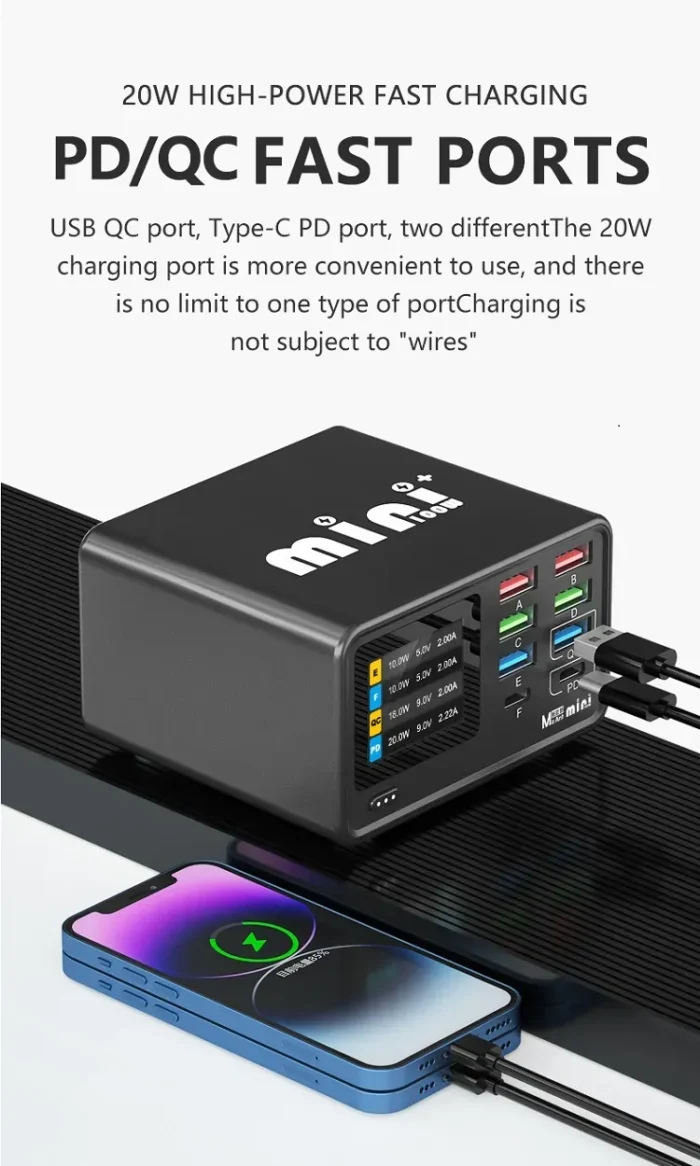 ⁦شاحن MaAnt Dianba Mini+ هي شاحن مكتبي ذكي ومتعدد الوظائف بقدرة إجمالية 100 واط⁩ - الصورة ⁦2⁩
