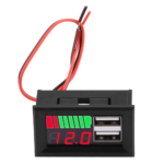 شاشة عرض فولت وعرض حاله البطاريه للسياره والموتوسيكل بها 2مخرج usb للشحن