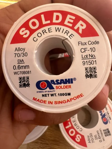 قصدير لحام أساهي Asahi سنغافوري أصلي 100G- سلك 0.6 ملم