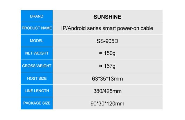 ⁦كابل باور متعدد ذكي SUNSHINE SS-905D⁩ - الصورة ⁦2⁩