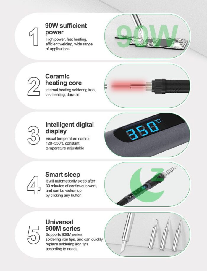 ⁦كاويه لحام 936 ماركه ريلايف 90W شاشه رقميه مضيئه⁩ - الصورة ⁦3⁩