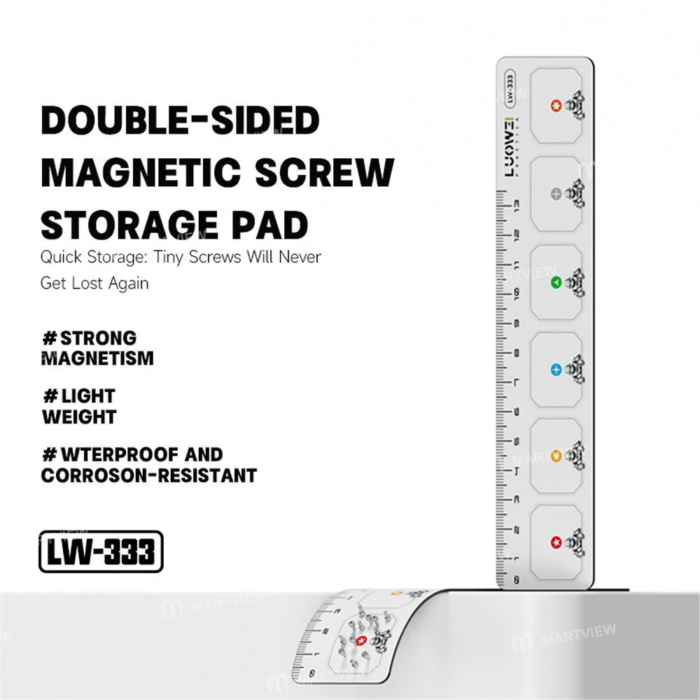 ⁦مغناطيس حفظ المساميرMagnetic screw storage ruler LW-333⁩ - الصورة ⁦2⁩