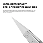 -جيفتExtra-sharp non-magnetic ceramic tweezers - straight tip IS-50