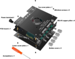 ⁦وحده مكبر صوتGoshyda TDA7498E Amplifier Board 160W×2+320W 2.1CH Subwoofer Amplifier Module with Treble Bass Control AUX USB Inputs 15V-36V⁩ - الصورة ⁦4⁩