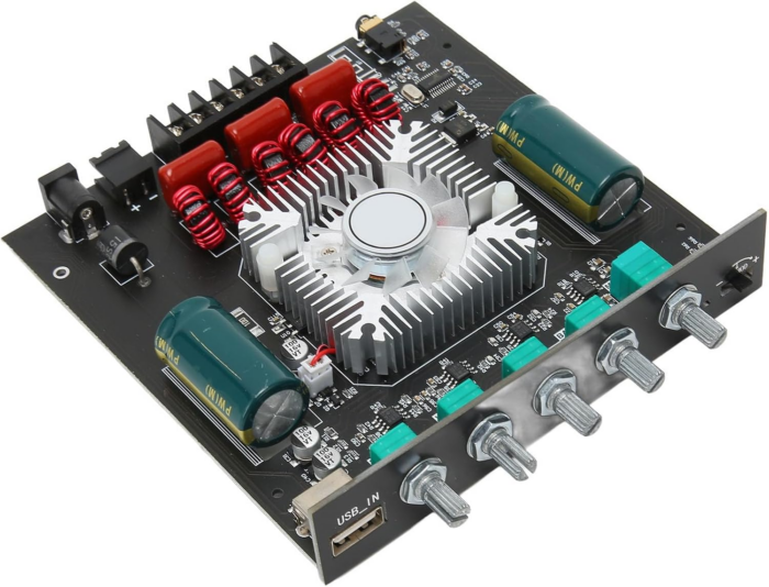 ⁦وحده مكبر صوتGoshyda TDA7498E Amplifier Board 160W×2+320W 2.1CH Subwoofer Amplifier Module with Treble Bass Control AUX USB Inputs 15V-36V⁩ - الصورة ⁦9⁩