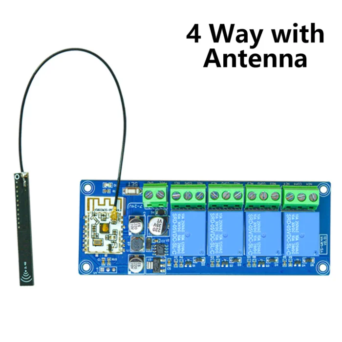 ⁦📡 وحدة تحكم لاسلكية ريليه رباعية (4 قنوات) مع هوائي | 4-Way Relay Module with Antenna⁩ - الصورة ⁦5⁩