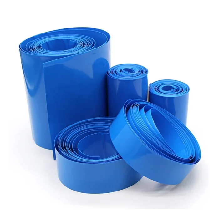 ⁦1متر شيرنك pvc -غلاف انكماشي حراري من البلاستيك (PVC Heat Shrink Tubing/Sleeve) باللون الأزرق⁩ - الصورة ⁦2⁩
