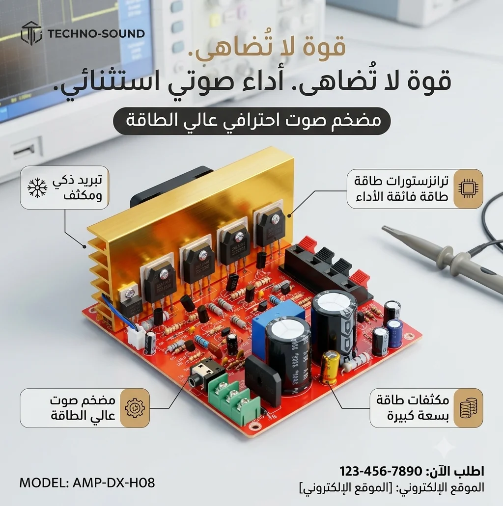 IT-35922 وحده(بورده) صوت ستيريو عالي القدرة ترانزستور (DX-188 / 2SC4467 & 2SA1694) - الصورة 1